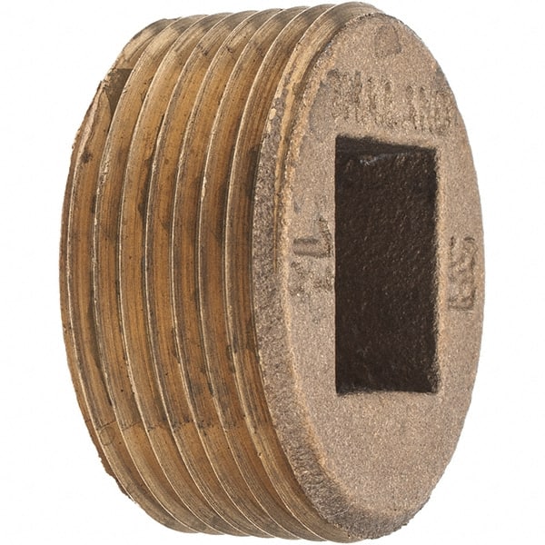 Merit Brass - Class 125, 1-1/4" Internal Pipe, Brass Countersunk Plug - MNPT - Exact Tooling