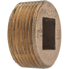 Merit Brass - Class 125, 1-1/4" Internal Pipe, Brass Countersunk Plug - MNPT - Exact Tooling