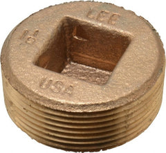 Merit Brass - Class 125, 1-1/2" Internal Pipe, Brass Countersunk Plug - MNPT - Exact Tooling