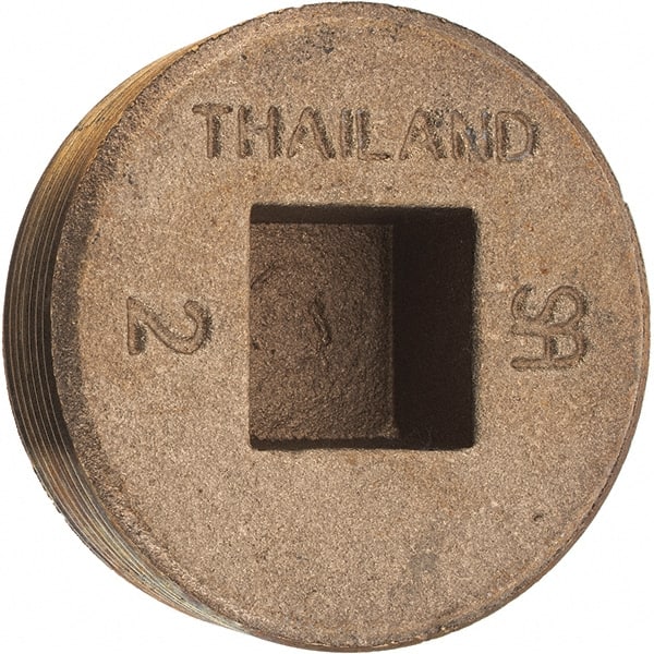 Merit Brass - Class 125, 2" Internal Pipe, Brass Countersunk Plug - MNPT - Exact Tooling