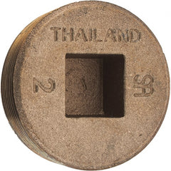 Merit Brass - Class 125, 2" Internal Pipe, Brass Countersunk Plug - MNPT - Exact Tooling
