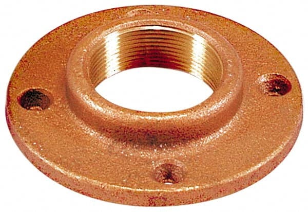 Merit Brass - 1-1/2" Pipe, 5" OD, 2-9/16" Hub Length, Brass & Chrome Plated, Companion Pipe Flange - 3-7/8" Across Bolt Hole Centers, 5/8" Bolt Hole, Class 150 - Exact Tooling