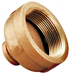 Merit Brass - Class 125, 1/2 x 1/4" Internal Pipe, Lead Free Brass Reducing Coupling - FNPT x FNPT - Exact Tooling