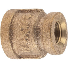 Merit Brass - Class 125, 1/4 x 1/8" Internal Pipe, Brass Reducing Coupling - FNPT x FNPT - Exact Tooling