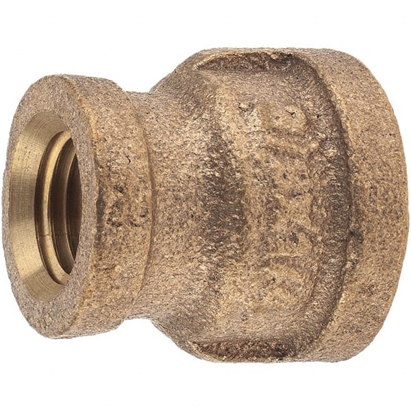 Merit Brass - Class 125, 3/8 x 1/4" Internal Pipe, Brass Reducing Coupling - FNPT x FNPT - Exact Tooling