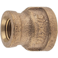 Merit Brass - Class 125, 3/8 x 1/4" Internal Pipe, Brass Reducing Coupling - FNPT x FNPT - Exact Tooling