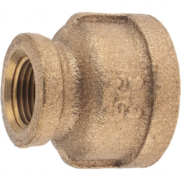 Merit Brass - Class 125, 3/4 x 3/8" Internal Pipe, Brass Reducing Coupling - FNPT x FNPT - Exact Tooling