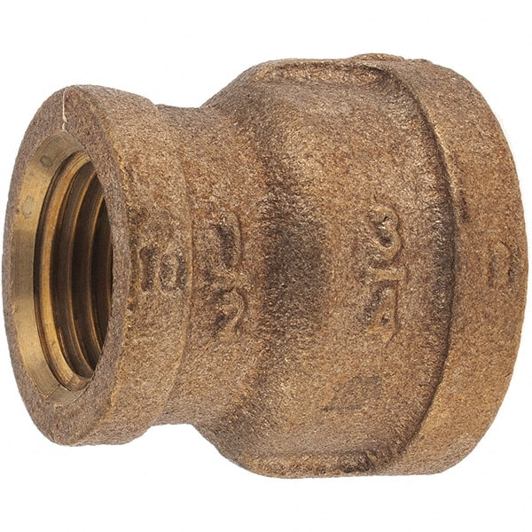 Merit Brass - Class 125, 3/4 x 1/2" Internal Pipe, Brass Reducing Coupling - FNPT x FNPT - Exact Tooling