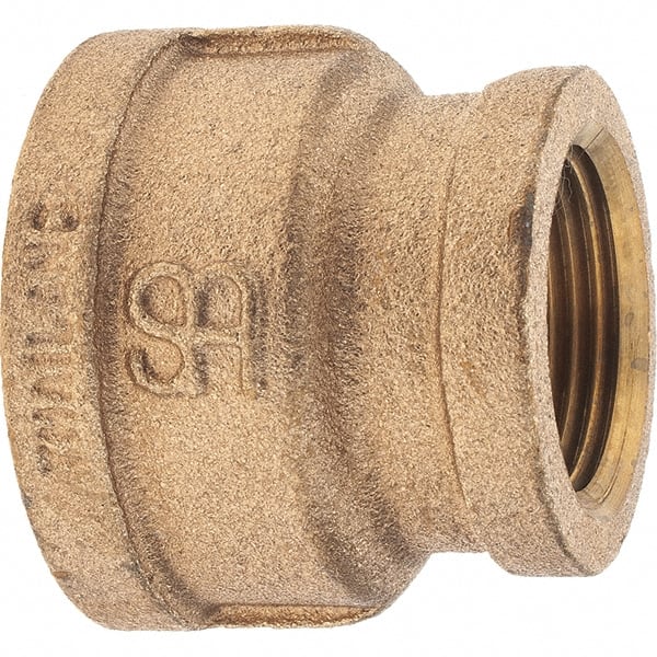 Merit Brass - Class 125, 1-1/4 x 1" Internal Pipe, Brass Reducing Coupling - FNPT x FNPT - Exact Tooling