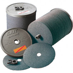 Sait - 4-1/2" Diam 7/8" Hole 60 Grit Fiber Disc - Medium Grade, Zirconia Alumina, 11,000 Max RPM, Series Z - Exact Tooling