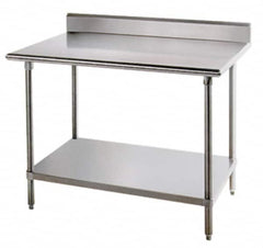 Eagle MHC - 48" Wide x 30" Deep x 35-1/2" High, Stainless Steel Work Table - Rolled Edge, Fixed Legs - Exact Tooling
