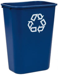 Rubbermaid - 41 Qt Blue Rectangle Recycling Container - Polyethylene, 19.88" High x 15-1/4" Long x 11" Wide - Exact Tooling