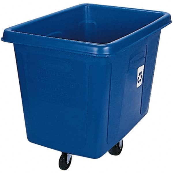 Rubbermaid - 16 Cu Ft Blue Rectangle Recycling Container - Polyethylene, 37" High x 43-3/4" Long x 31" Wide - Exact Tooling