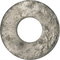 Value Collection - 7/16" Screw, Grade 2 Steel USS Flat Washer - 0.495" ID x 1.28" OD, 0.104" Thick, Galvanized Finish - Exact Tooling