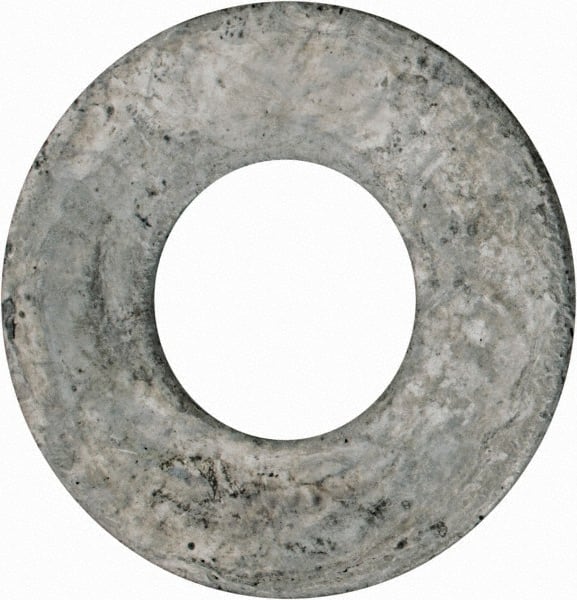 Value Collection - 1-1/8" Screw, Grade 2 Steel USS Flat Washer - 1.243" ID x 2.78" OD, 0.192" Thick, Galvanized Finish - Exact Tooling