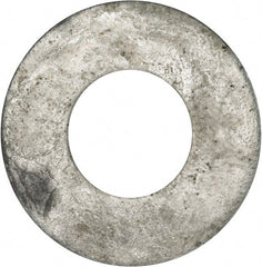 Value Collection - 1-1/4" Screw, Grade 2 Steel USS Flat Washer - 1.368" ID x 3.03" OD, 0.192" Thick, Galvanized Finish - Exact Tooling