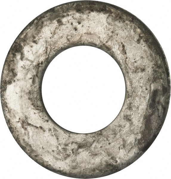 Value Collection - 2" Screw, Grade 2 Steel USS Flat Washer - 2.115" ID x 4.545" OD, 0.213" Thick, Galvanized Finish - Exact Tooling