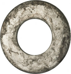 Value Collection - 2" Screw, Grade 2 Steel USS Flat Washer - 2.115" ID x 4.545" OD, 0.213" Thick, Galvanized Finish - Exact Tooling