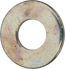 Value Collection - #2 Screw, Grade 2 Steel SAE Flat Washer - 3/32" ID x 7/32" OD, 0.021" Thick, Zinc-Plated Finish - Exact Tooling