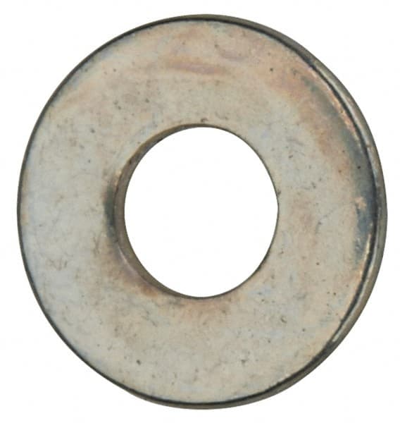 Value Collection - #2 Screw, Grade 2 Steel SAE Flat Washer - 3/32" ID x 7/32" OD, 0.021" Thick, Zinc-Plated Finish - Exact Tooling