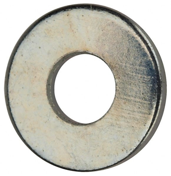 Value Collection - #4 Screw, Grade 2 Steel SAE Flat Washer - 1/8" ID x 5/16" OD, 0.04" Thick, Zinc-Plated Finish - Exact Tooling