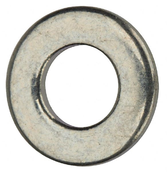 Value Collection - #5 Screw, Grade 2 Steel SAE Flat Washer - 9/64" ID x 9/32" OD, 0.03" Thick, Zinc-Plated Finish - Exact Tooling