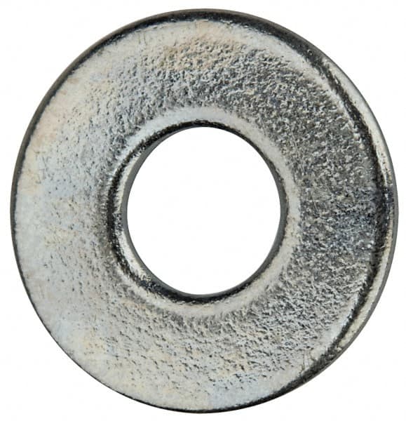Value Collection - #6 Screw, Grade 2 Steel SAE Flat Washer - 5/32" ID x 3/8" OD, 0.065" Thick, Zinc-Plated Finish - Exact Tooling