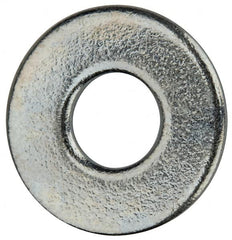 Value Collection - #6 Screw, Grade 2 Steel SAE Flat Washer - 5/32" ID x 3/8" OD, 0.065" Thick, Zinc-Plated Finish - Exact Tooling