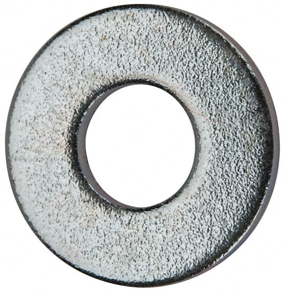 Value Collection - #10 Screw, Grade 2 Steel SAE Flat Washer - 7/32" ID x 1/2" OD, 0.065" Thick, Zinc-Plated Finish - Exact Tooling