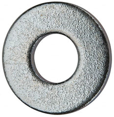 Value Collection - #10 Screw, Grade 2 Steel SAE Flat Washer - 7/32" ID x 1/2" OD, 0.065" Thick, Zinc-Plated Finish - Exact Tooling