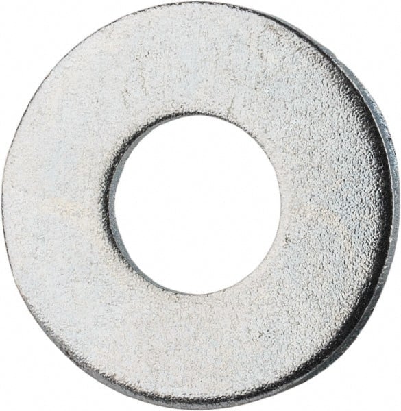 Value Collection - #12 Screw, Grade 2 Steel SAE Flat Washer - 1/4" ID x 9/16" OD, 0.08" Thick, Zinc-Plated Finish - Exact Tooling