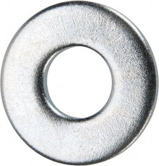 Value Collection - #10 Screw, Grade 2 Steel USS Flat Washer - 0.245" ID x 0.577" OD, 0.065" Thick, Zinc-Plated Finish - Exact Tooling