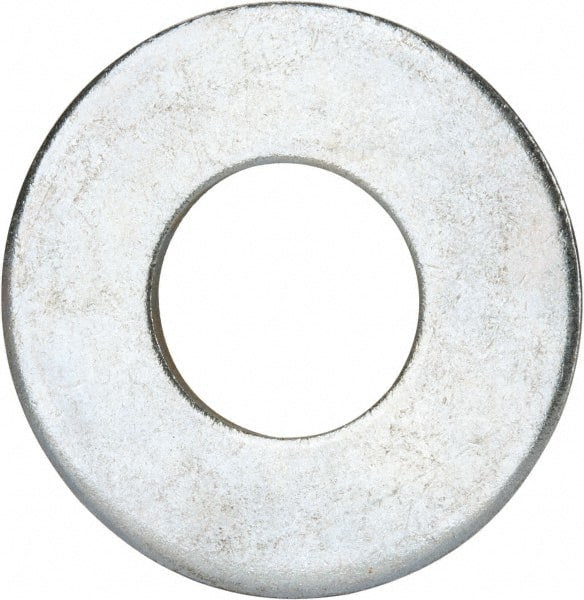 Value Collection - 1-1/4" Screw, Grade 2 Steel USS Flat Washer - 1.368" ID x 3.03" OD, 0.192" Thick, Zinc-Plated Finish - Exact Tooling