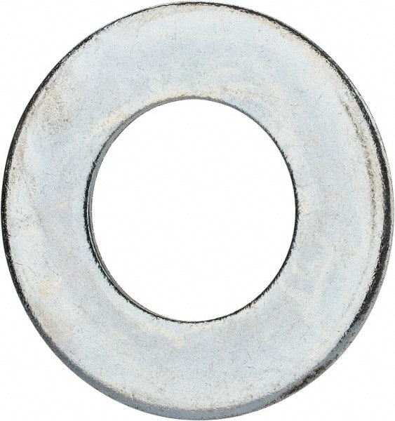 Value Collection - 2-1/2" Screw, Grade 2 Steel USS Flat Washer - 2.615" ID x 5.045" OD, 0.28" Thick, Zinc-Plated Finish - Exact Tooling