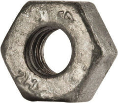Value Collection - 1/4-20 UNC Steel Right Hand Heavy Hex Nut - 1/2" Across Flats, 15/64" High, Galvanized Finish - Exact Tooling