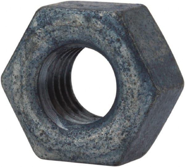 Value Collection - 3/8-16 UNC Steel Right Hand Heavy Hex Nut - 11/16" Across Flats, 23/64" High, Galvanized Finish - Exact Tooling