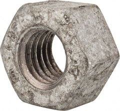 Value Collection - 9/16-12 UNC Steel Right Hand Heavy Hex Nut - 15/16" Across Flats, 35/64" High, Galvanized Finish - Exact Tooling