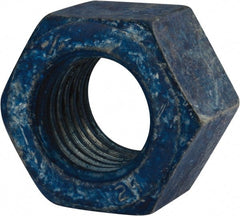 Value Collection - 1-1/8 - 7 UNC Steel Right Hand Heavy Hex Nut - 1-13/16" Across Flats, 1-7/64" High, Galvanized Finish - Exact Tooling