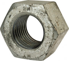 Value Collection - 2 - 4-1/2 UNC Steel Right Hand Heavy Hex Nut - 3-1/8" Across Flats, 1-31/32" High, Hot Dipped Galvanized Finish - Exact Tooling