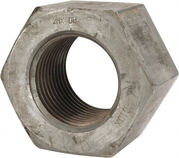 Value Collection - 3-4 UNC Steel Right Hand Heavy Hex Nut - 4-5/8" Across Flats, 2-61/64" High, Hot Dipped Galvanized Finish - Exact Tooling