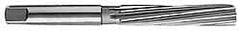 Made in USA - 19/64" Diam, Straight Shank, 2-1/4" Flute, Hand Reamer - Spiral Flute, 4-1/2" OAL, Left Hand Spiral, Right Hand Cut, High Speed Steel - Exact Tooling