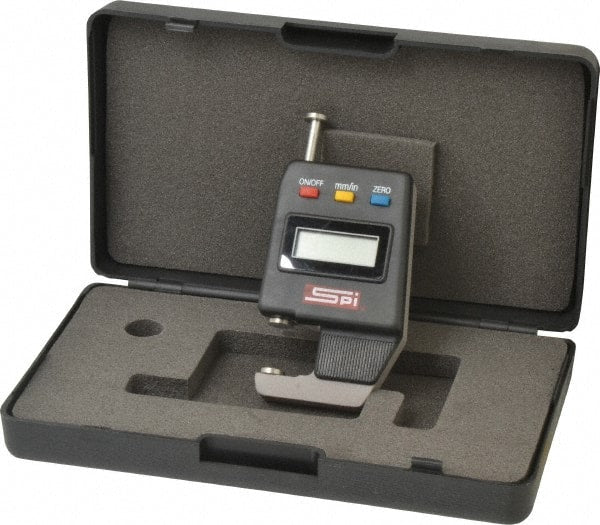 SPI - 0mm to 15mm Measurement, 0.01mm Resolution Electronic Thickness Gage - Accurate up to 0.0002" - Exact Tooling