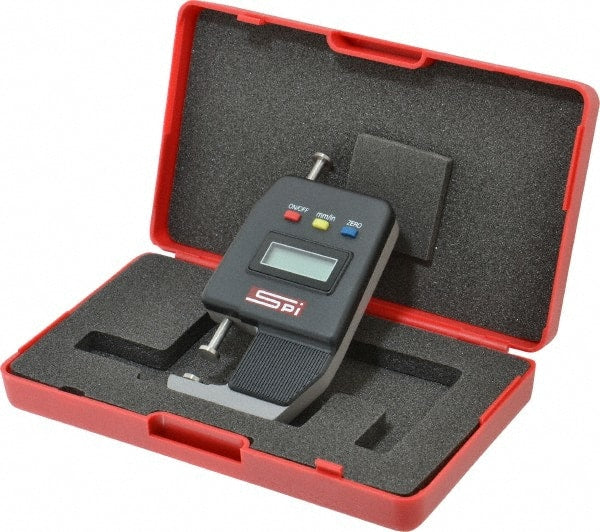 SPI - 0mm to 25mm Measurement, 0.01mm Resolution Electronic Thickness Gage - Accurate up to 0.0002" - Exact Tooling