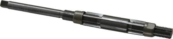 Made in USA - Size 4/A, Straight Shank Hand Adjustable Reamer - 4-3/8" OAL, Right Hand Cut, 4 Blades, High Speed Steel, Bright Finish - Exact Tooling