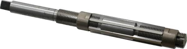 Made in USA - Size E, Straight Shank Hand Adjustable Reamer - 7" OAL, Right Hand Cut, High Speed Steel, Bright Finish - Exact Tooling