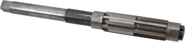 Made in USA - Size L, Straight Shank Hand Adjustable Reamer - 14" OAL, Right Hand Cut, High Speed Steel, Bright Finish - Exact Tooling