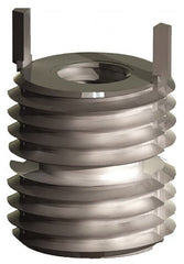 Jergens - 1/4-28 Internal, 3/8-16 External, 9.4mm Insert Length, Thin Wall Keylocking Thread Inserts - Stainless Steel, Passivated Finish, Grade 303 - Exact Tooling
