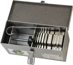 Made in USA - 90 Piece, 0.001 to 0.125 Inch Thickness, Stainless Steel Slotted Shim Assortment - 2 Inch Long x 2 Inch Wide, 5/8 Inch Wide Slot - Exact Tooling