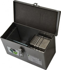 Made in USA - 90 Piece, 0.001 to 0.125 Inch Thickness, Stainless Steel Slotted Shim Assortment - 4 Inch Long x 4 Inch Wide, 1-1/4 Inch Wide Slot - Exact Tooling