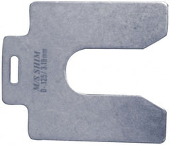 Made in USA - 10 Piece, 3 Inch Long x 3 Inch Wide x 0.025 Inch Thick, Slotted Shim Stock - Stainless Steel, 3/4 Inch Wide Slot - Exact Tooling